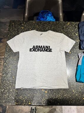 Armani Exchange A|X Men’s Gray Logo T Shirt Medium